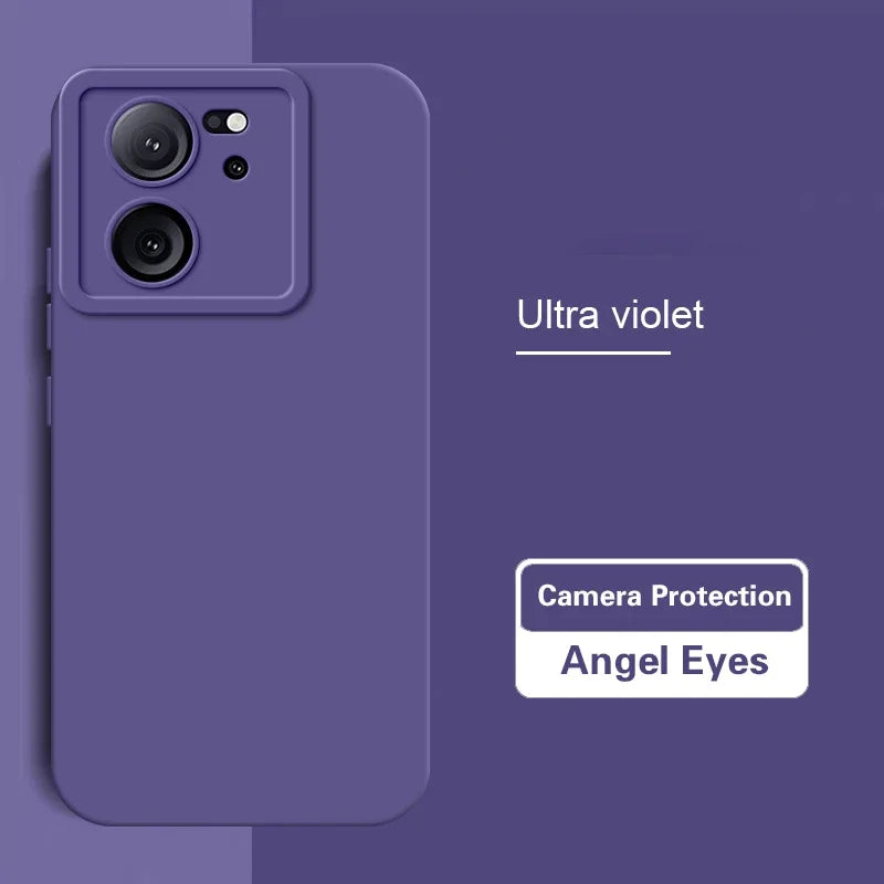 Durable Matte Angel Eyes Case for Xiaomi 13T 13 T Pro Shockproof Soft Square Liquid Silicone Original Mi13T 13TPro 5G Back Cover