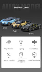 1:32 Atlantic Tourbillon Car Model Alloy Diecast Toys Doors Opened Sound Light Pull Back Miniature Models Office Table Ornaments