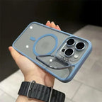 Luxury Magnetic Shockproof Phone Case For iPhone 16 15 14 13 12 17 18 Pro Max For Magsafe Funda Stand Glass Lens Protector Cover