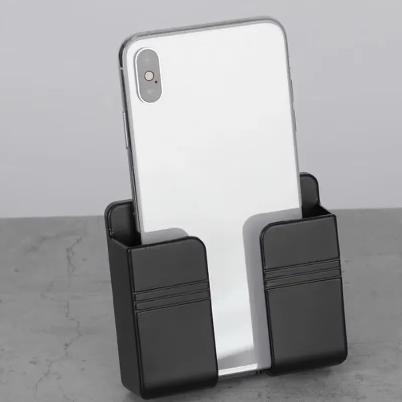 Wall Mounted Phone Charging Holder and Remote Control Organizer