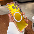Luxury Laser Aurora Gradient For Magsafe Phone Case For iPhone 18 15 16 17 Pro Max Magnetic Wireless Charging Hard Bumper Cover