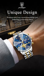 POEDAGAR Luxury Men Watch Top Original Waterproof Luminous Chronograph Man Wristwatch Stainless Steel Quartz Men's Watches Reloj