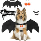 Halloween Pet Bat Wings Costume Cat Dog Clothes with 2 Pumpkin Bells Cosplay Outfit for Small Cats Dogs Party Dress Up Fun