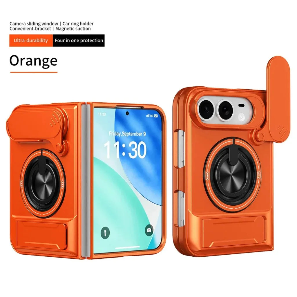 For Magsafe Magnetic Ring Holder Stand Dual Layer Phone Case For Apple iPhone Duo 18 Fold Lens Protect Hard Shockproof Cover