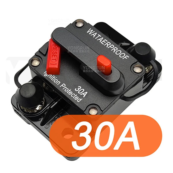 Circuit Breaker 20A to 300A Manual Reset for Car Audio System Waterproof Marine Circuit Breaker Reset Fuse 12V- 48V DC 40A 60A