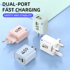 65W 2 In 1 USB Type C Fast Charging Charger PD High Speed Charge For iPhone Xiaomi Huawei Samsung Oneplus Mobile Phone Adapter