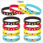 PokeMoned Theme Party Favors Slap Bracelets Stickers Keychain Party Gifts Goodie Bag Stuffers Fillers Birthday Party Decorations