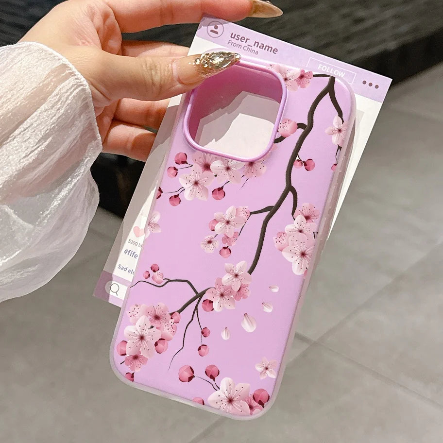 Peach Blossom Candy Color Phone Case For VIVO V40 V50 V60 Lite V70FE Y31D Y05 Y04 Y29 Y19S Y17S Y27 Y38 Y22S Casing TPU