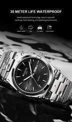 Man Watch Quartz Watch Luxury Waterproof Luminous Date Week Stainless Steel Men's Watch Male relógios masculino reloj hombre