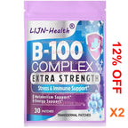 30 Patches Vitamin B Complex Transdermal Patches All B Vitamins Folic Acid, Vitamin C  Immune, Energy & Metabolism Support