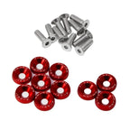10 PCS M6 Automotive Hexagonal Fasteners, Mudguard Washers, Bumper Engine, Concave Screws, JDM Aluminum Mudguard Washers