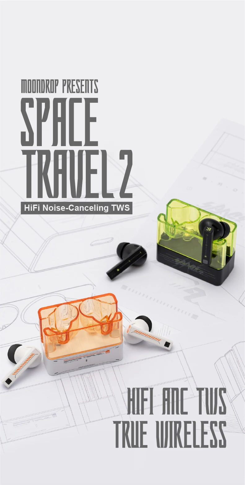 MOONDROP Space Travel 2 TWS Wireless Earbuds Bluetooth 6.0 ANC HiFi Low Latency Game Mode