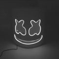 Fashion Luminous LED Mask DJ Costumes Accessories Glow Supplies Neon Light Marshmallow  Mask For Music Festival Nightclub Dance