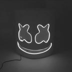 Fashion Luminous LED Mask DJ Costumes Accessories Glow Supplies Neon Light Marshmallow  Mask For Music Festival Nightclub Dance