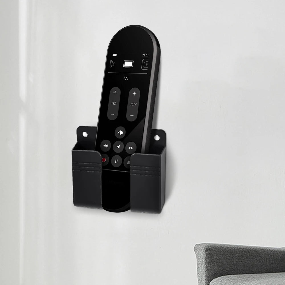 Punch Free Wall Mounted Remote Control Holder Phone Charging Organizer
