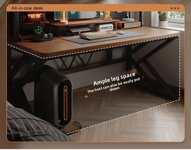 Gaming Desk with Bookshelf and Pegboard Computer Desk with Storage Shelf Home Office Study Desk for Bedroom Small Space