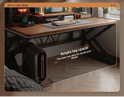 Gaming Desk with Bookshelf and Pegboard Computer Desk with Storage Shelf Home Office Study Desk for Bedroom Small Space