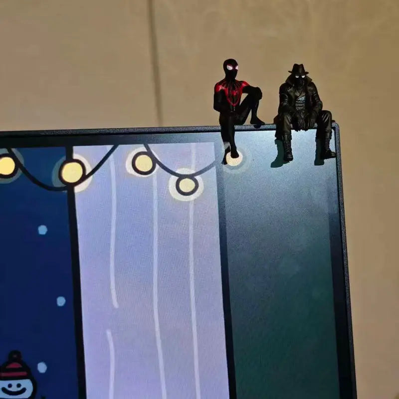 Spider Man Venom Batman Sitting Posture Anime Figure Statue Statue Collection Model Toy Car Desktop Ornament Collect Toy Gift