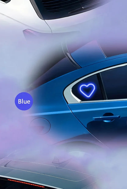 Solar LED Car Neon Lights – Heart Shape | RGB Atmosphere Light