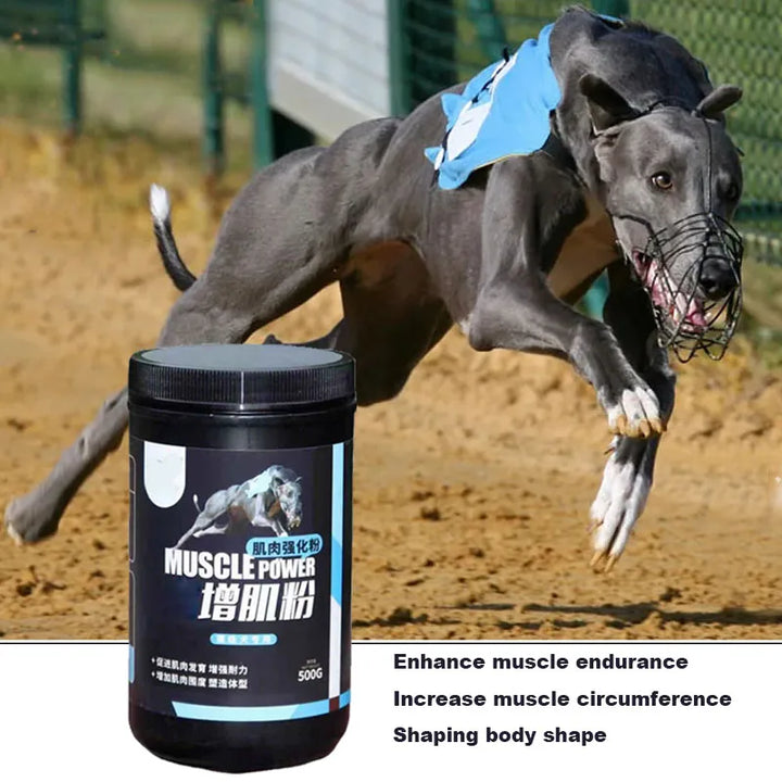 Dog Professional Muscle Builder Protein Powder Increase Power Endurance Dog Racing Bully Pitbull Greyhound Pet Nutrition 500g