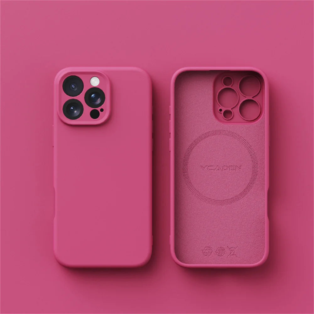 Luxury Liquid Silicone For Magsafe Case For iPhone 18 17 Air 16 Plus 15 14 13 Pro Max 18Pro Wireless Charging Skin Smooth Cover