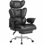 JHK Ergonomic Adjustable Armrests Gaming Computer Chair PU Leather Reclining Computer Chair with Pocket 350 LBS Office Chair with Footrest Height Adjustable Swivel Wide Seating for Home Office