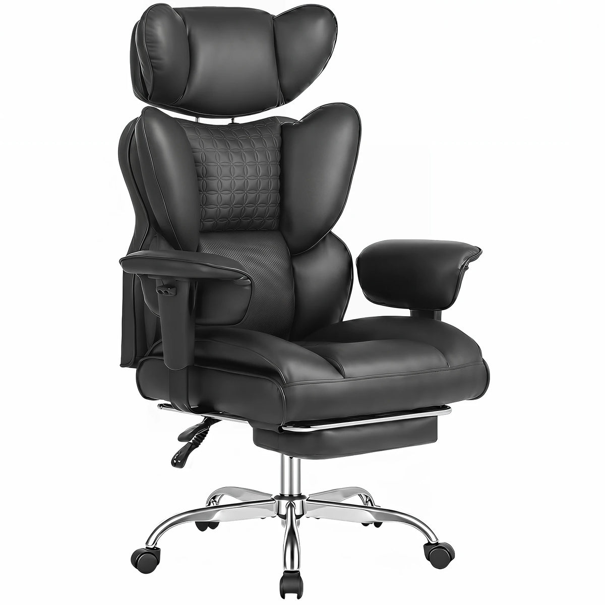 JHK Ergonomic Adjustable Armrests Gaming Computer Chair PU Leather Reclining Computer Chair with Pocket 350 LBS Office Chair with Footrest Height Adjustable Swivel Wide Seating for Home Office