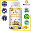 Aged Garlic Extract Capsules Odorless with Magnesium, Chromium, B1 & B9, Support Immune, Heart, Cardiovascular Health Supplement