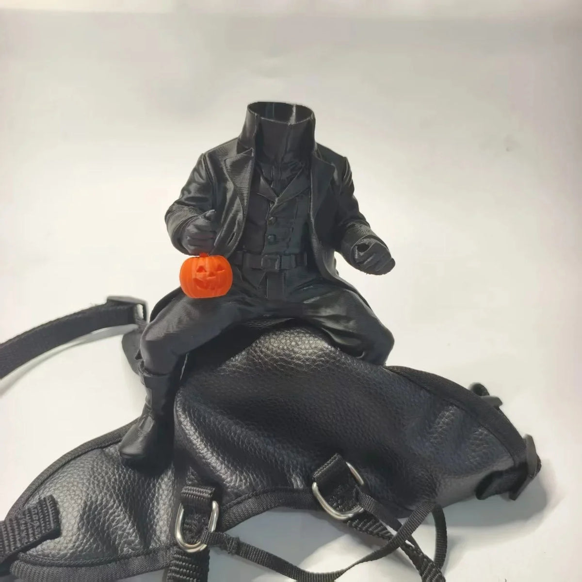 Halloween Headless Horseman Pet Costume Small Cat Dog Outfit Pumpkin Doll Cloak Party Cosplay Clothes Holiday Decoration