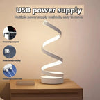 1PC Simple Spiral External Emitting Bright Desktop Desk Lamp, USB - Three-color Lighting, Suitable for Living Room and Bedroom D