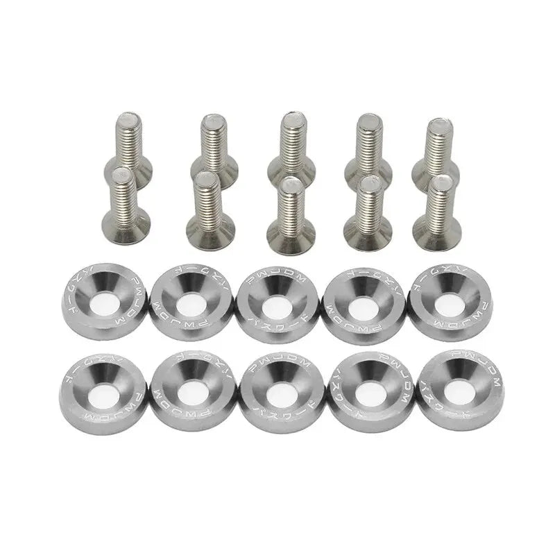 10 PCS M6 Automotive Hexagonal Fasteners, Mudguard Washers, Bumper Engine, Concave Screws, JDM Aluminum Mudguard Washers