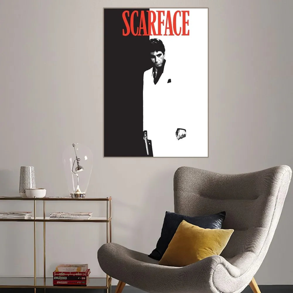 America Film Scarface Thriller Poster Home Room Decor Livingroom Bedroom Aesthetic Art Wall Painting Stickers