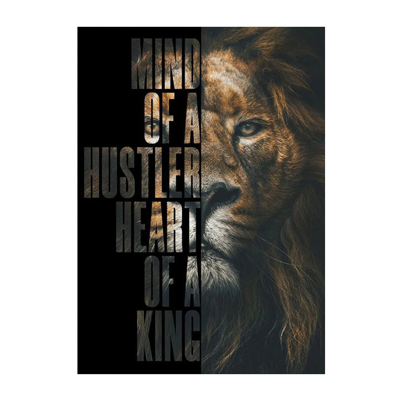 Wild Lion Animal Poster Motivational Quotes Canvas Painting Lion Posters Prints Wall Art Canvas Pictures Living Room Home Decor