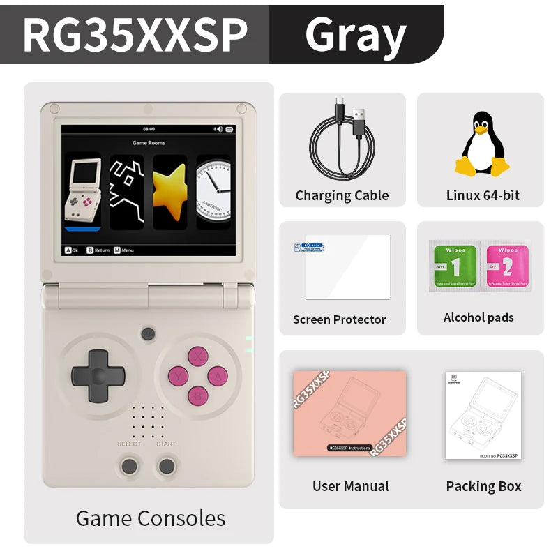 Anbernic RG35XXSP Flip Handheld Game Console 3.5'' IPS Screen Linux 64-bit 3300mAH E-book Support WiFi Streaming HD TV Out Gifts