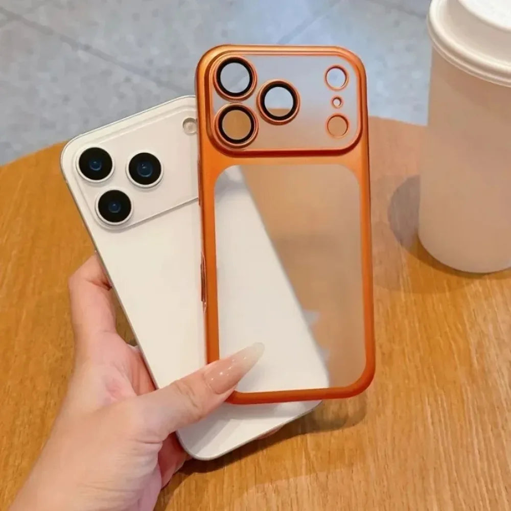 Luxury Plating Matte Ultra Slim Case for iPhone 17 18 16 15 14 13 12 Pro Max Camera Lens Film Protector Frosted Shockproof Case