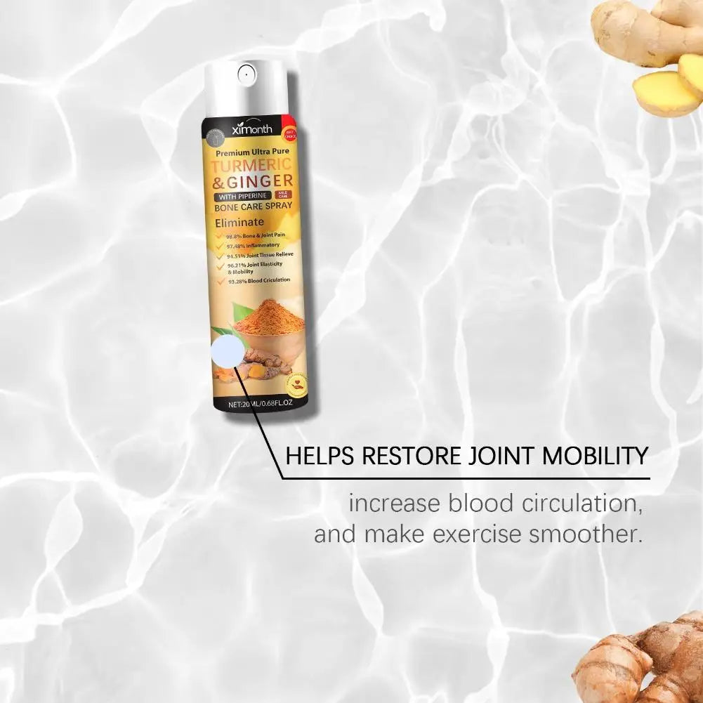 Ximonth Turmeric Ginger Joint Care Spray Natural Piperine Body Massage Mist Moisturizing External Skin Care Spray Nourish Joint