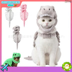 Halloween Dinosaur Skeleton Pet Hooded Costume Cute Cat Puppy Cosplay Outfit Funny Party Dress Up Clothes Small Animal Holiday