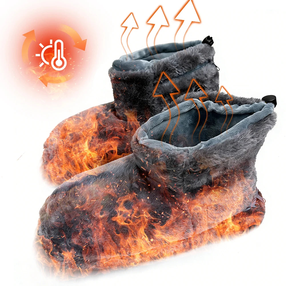 USB Heater Foot Shoes Plush Warm Electric Slippers Comfortable Feet Heated Shoes Electric Heated Shoes for Men Women