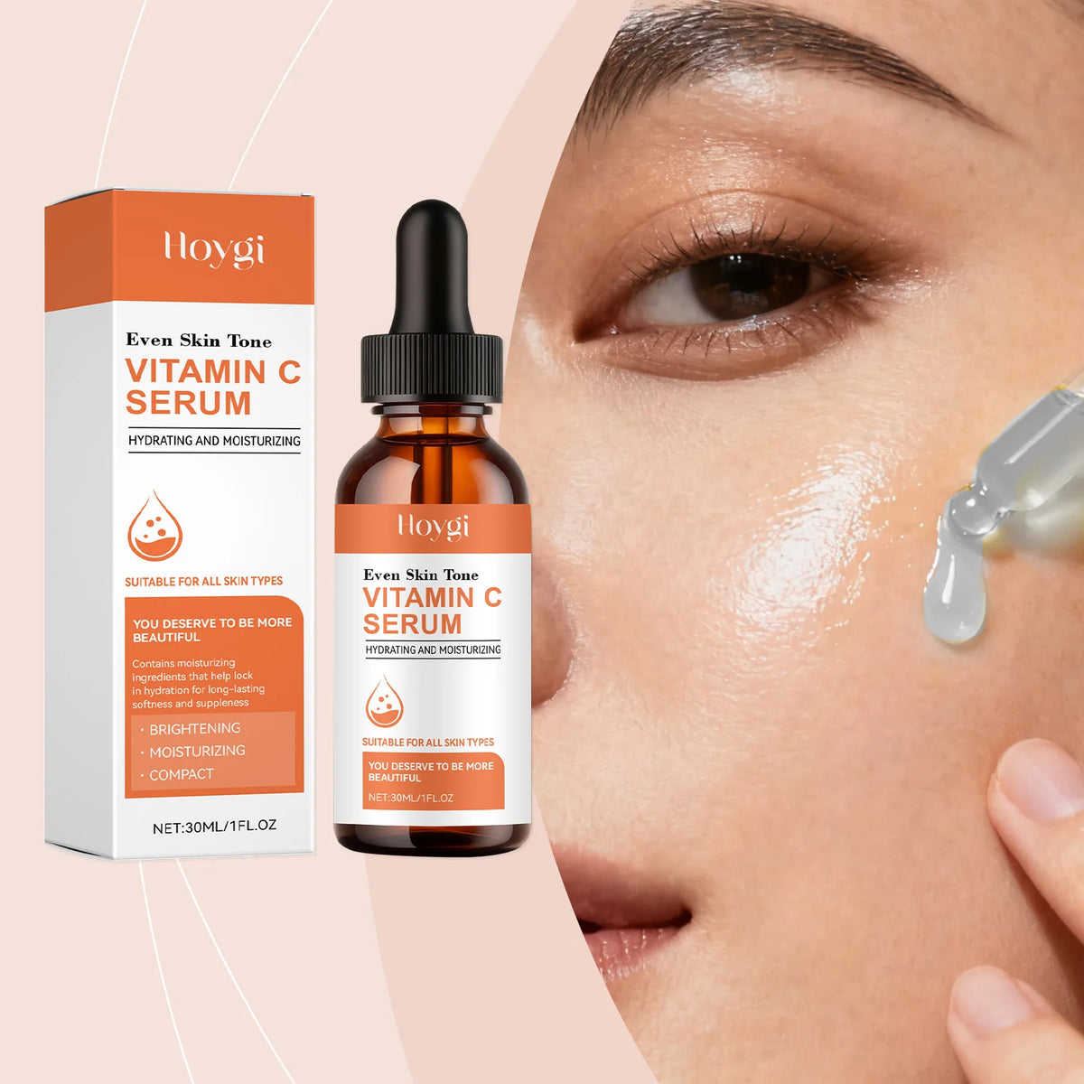 Vitamin C Serum for Face Hyaluronic Acid Brightening Dark Spot Corrector Anti Aging Face Oil Aloe Vera Daily Glow Skin Care 30ml