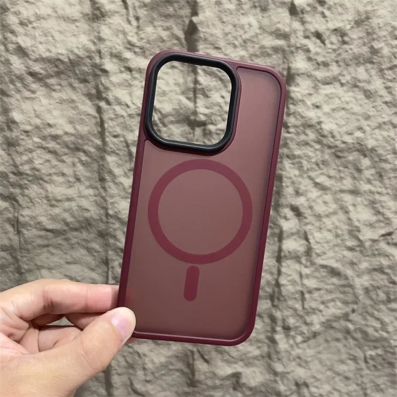 Matte Magnetic Original Phone Case For iPhone 18 Air 17 16 15 14 12 11 13 Pro Max 16e Plus For Magsafe Wireless Charging Cover