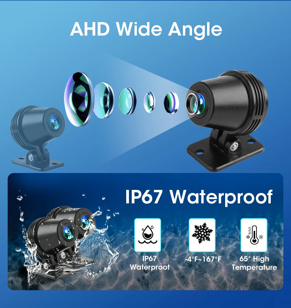 Jansite Portable 8.1 inch IP67 Waterproof Motorcycle 4K DVR GPS Navigation Wireless Carplay Android Auto Moto Recorder Monitor