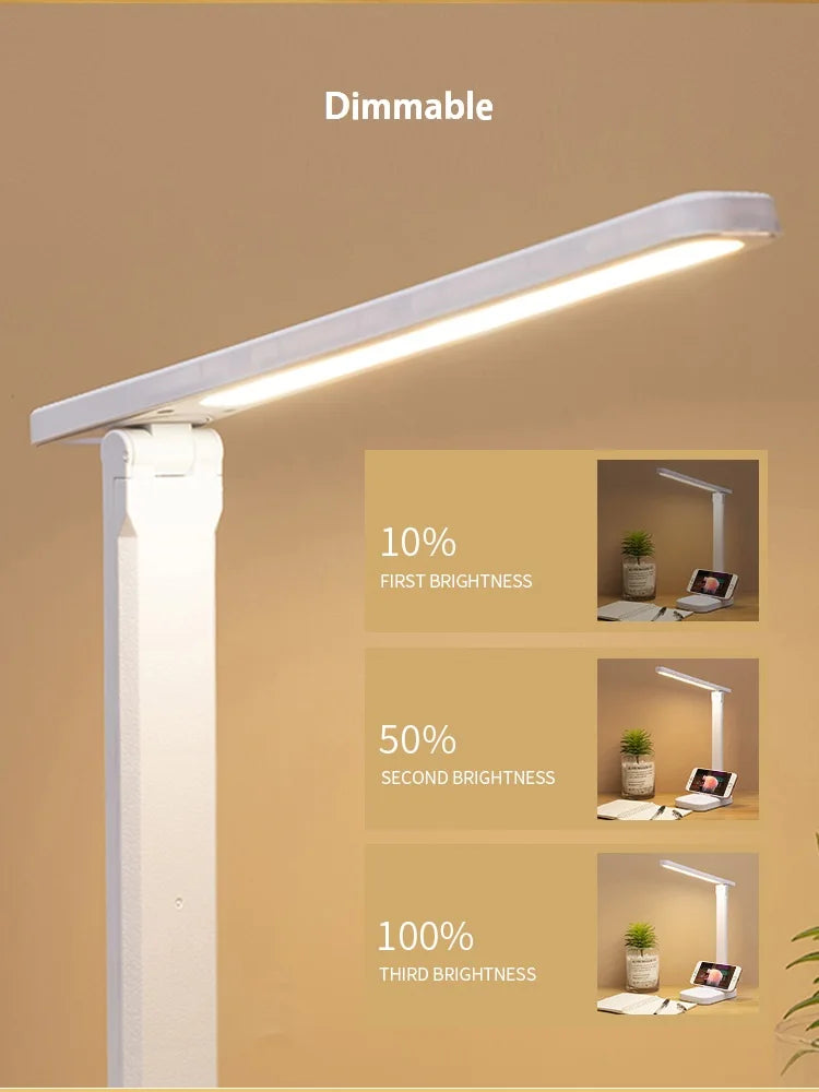 Table Lamp Eyes Protection Touch Dimmable LED Light Student Dormitory Bedroom Reading USB Rechargable Desk Lamp Special Gift