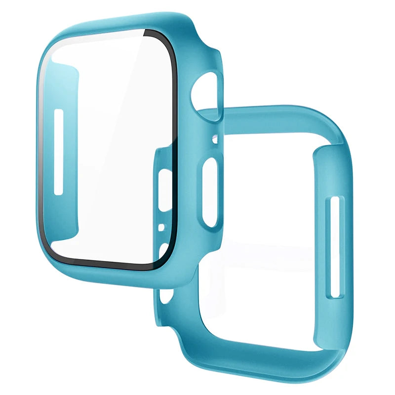 Tempered Glass+Cover For Apple Watch 11 10 9 8 7 46mm 42mm PC Bumper Screen Protector Case iWatch Series 7 6 5 4 SE3 44 40 45mm