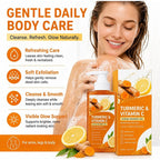 Turmeric Orange Vitamin C Body Wash Fresh Fragrance Shower Gel Moisturizing Brightening Exfoliating Deep Cleaning Smooth Skin