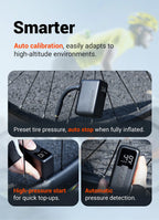 COOSPO X1 Mini Electric Bike Pump 120PSI 500mAh Portable Rechargeable MTB Bike Air Digital Inflator Schrader Presta Tire Valve