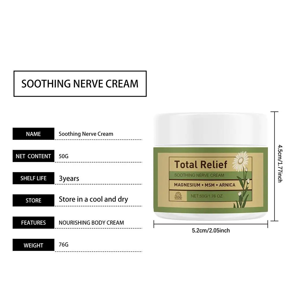 New Total Relief Soothe Magnesium Soothing Body Cream Non-Greasy Knees Muscles External Massage Care MSM  Arnica Mild Daily Care