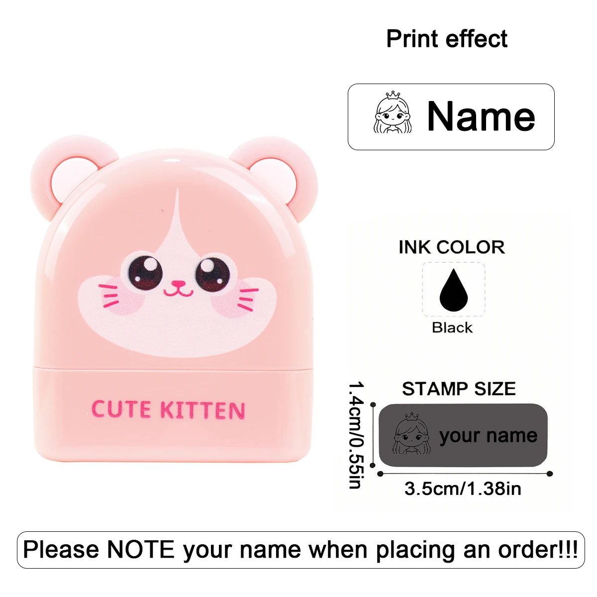 Personalized Cute Name Stamp Waterproof Clothing Label for Kids Self Ink Stamp for Kindergarten School Bags Custom Stamp