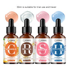 JUINHOU 4pcs Vitamin C + Retinol +Sakura + Hyaluronic Acid Serum Brightening & Hydration Combo Supple Skin For All Skin Type