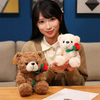 Lovely 16/25CM Bear Plush Toy Romantic Red Heart Rose Bear Doll Cute Soft Holding Flowers Bear Doll Home Decoration