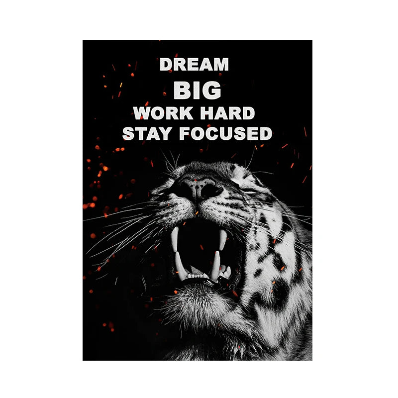 Wild Lion Animal Poster Motivational Quotes Canvas Painting Lion Posters Prints Wall Art Canvas Pictures Living Room Home Decor